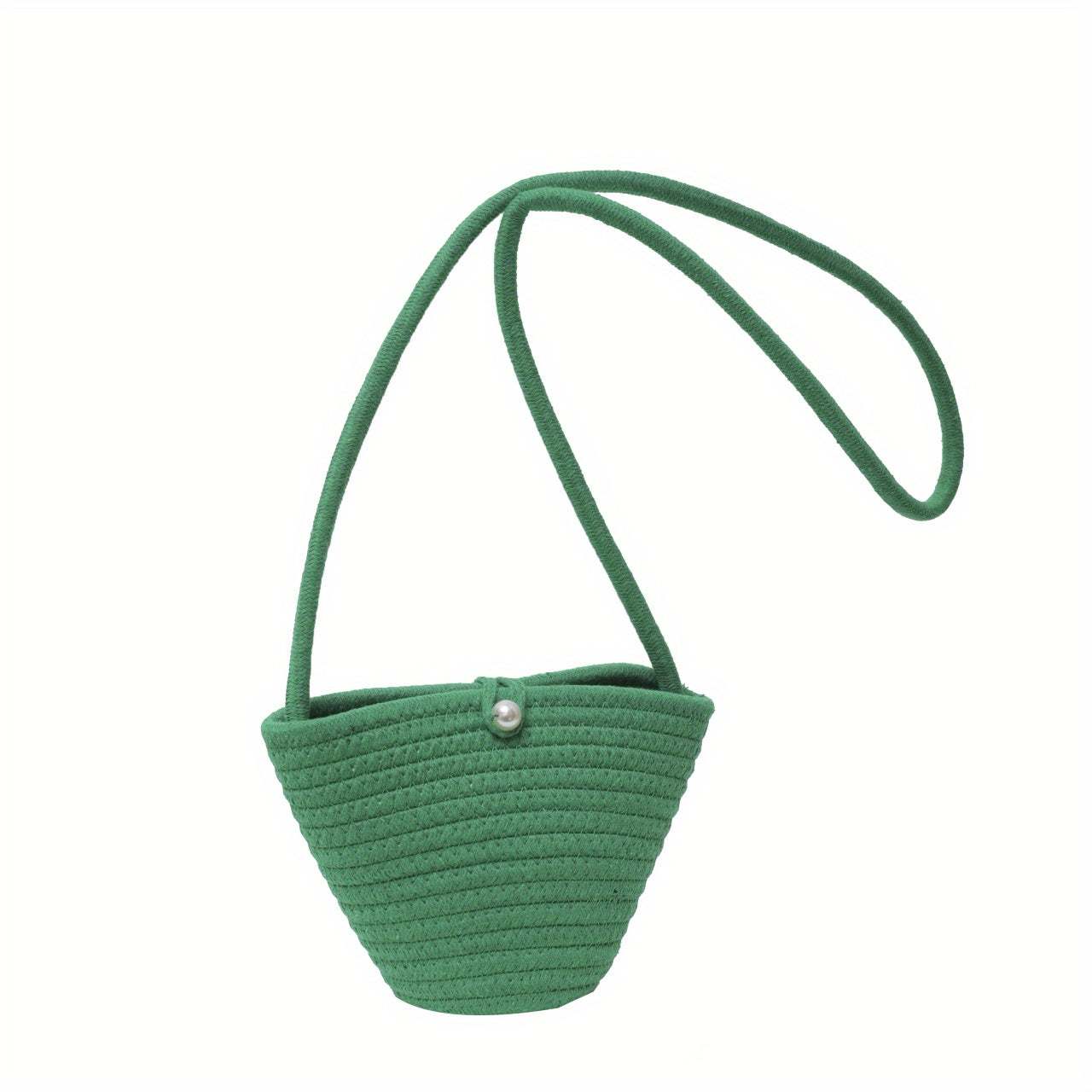 Kids Holiday Straw Shoulder Bag, Beach Bucket Bag for Girls