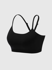 Women's Spaghetti Strap Sports Bra Cross Back Yoga Fitness Workout Top