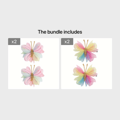 2pcs Cartoon Mesh Butterfly Hair Clips for Baby Girls