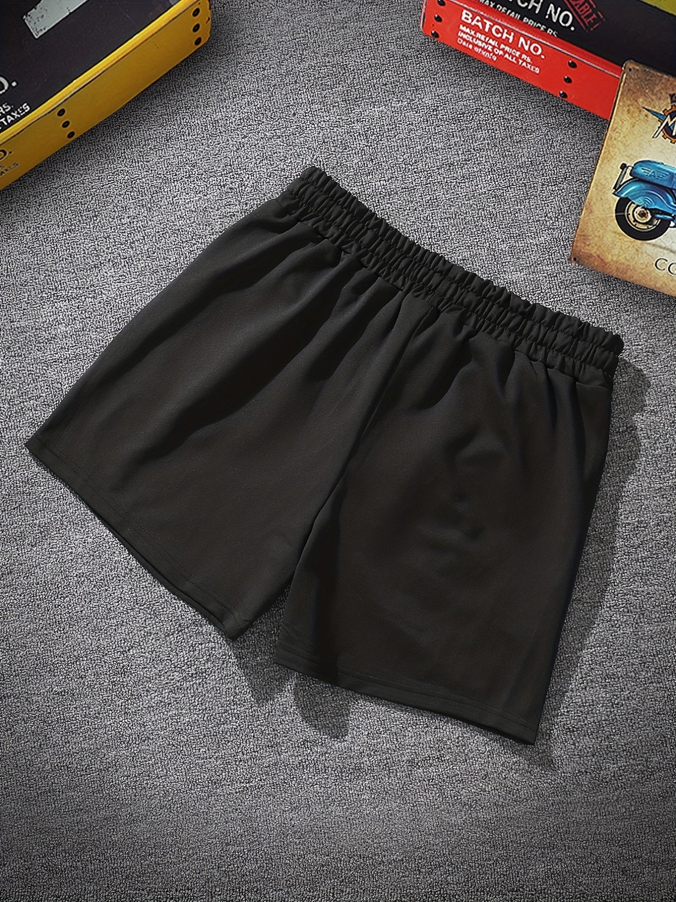 York 5074 Comfy Shorts Men s Casual Solid Elastic Waist Drawstring Shorts