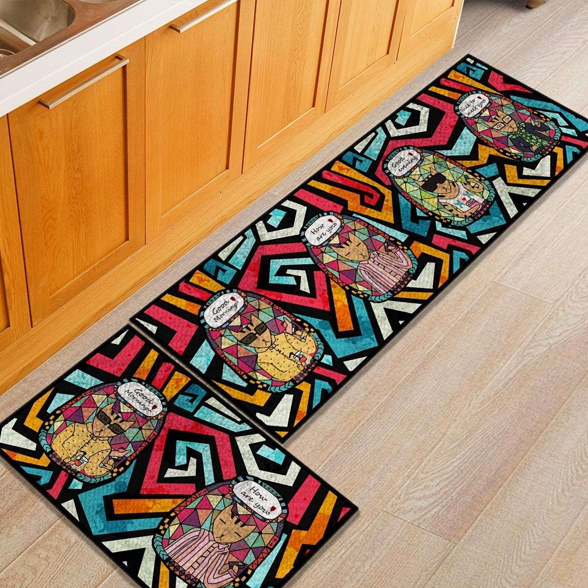 Soft Kitchen Rug Set Waterproof Non Slip Runner Bedside Carpet