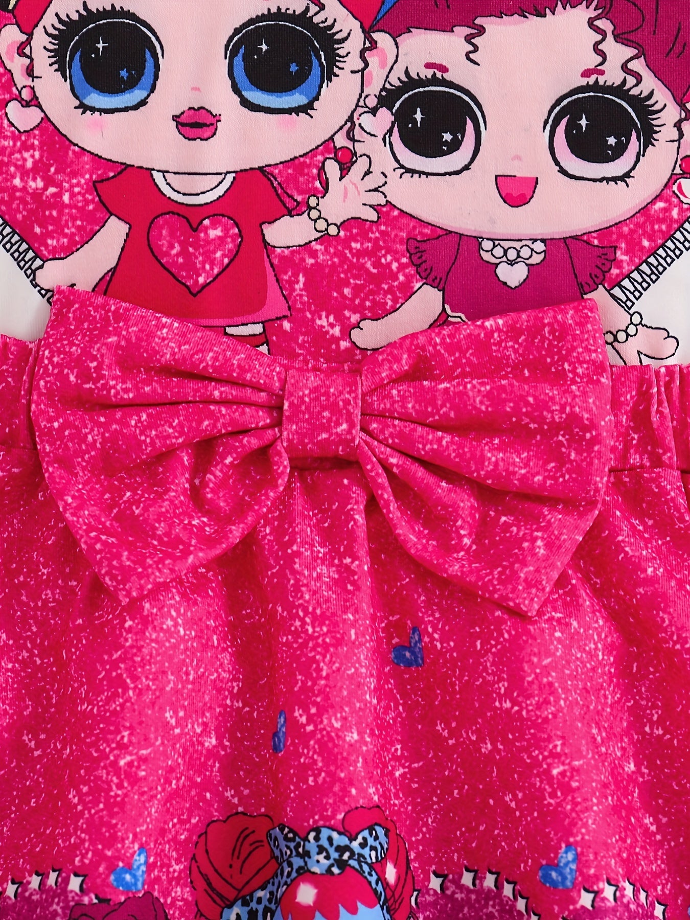 Girl Pattern Outfit 3pcs T-shirt & Bag & Skirt Set for Spring Autumn