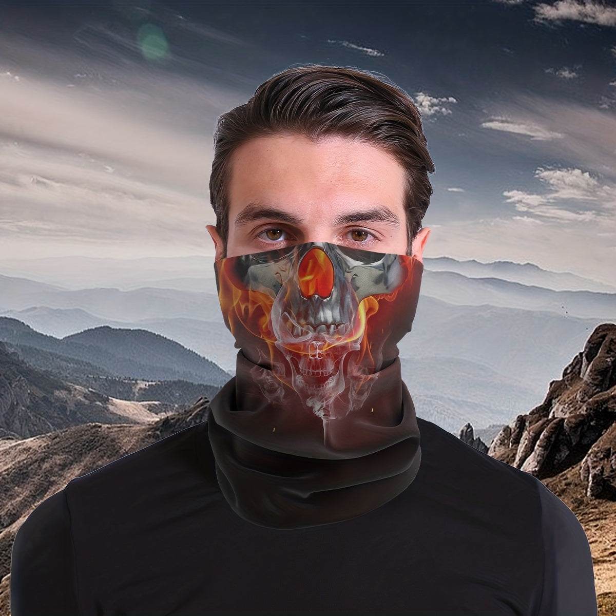 Burning Bones Pattern Neck Gaiter Bandana UV Protection