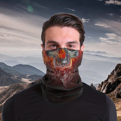 Burning Bones Pattern Neck Gaiter Bandana UV Protection