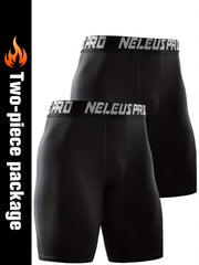 Men's Quick Dry Compression Boxers - Solid Breathable Stretch S