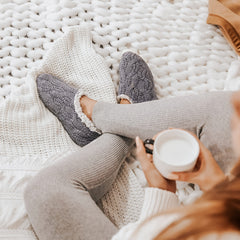 Women's Cozy Fleece Slip-On Slippers Soft Bottom Warm House Shoes