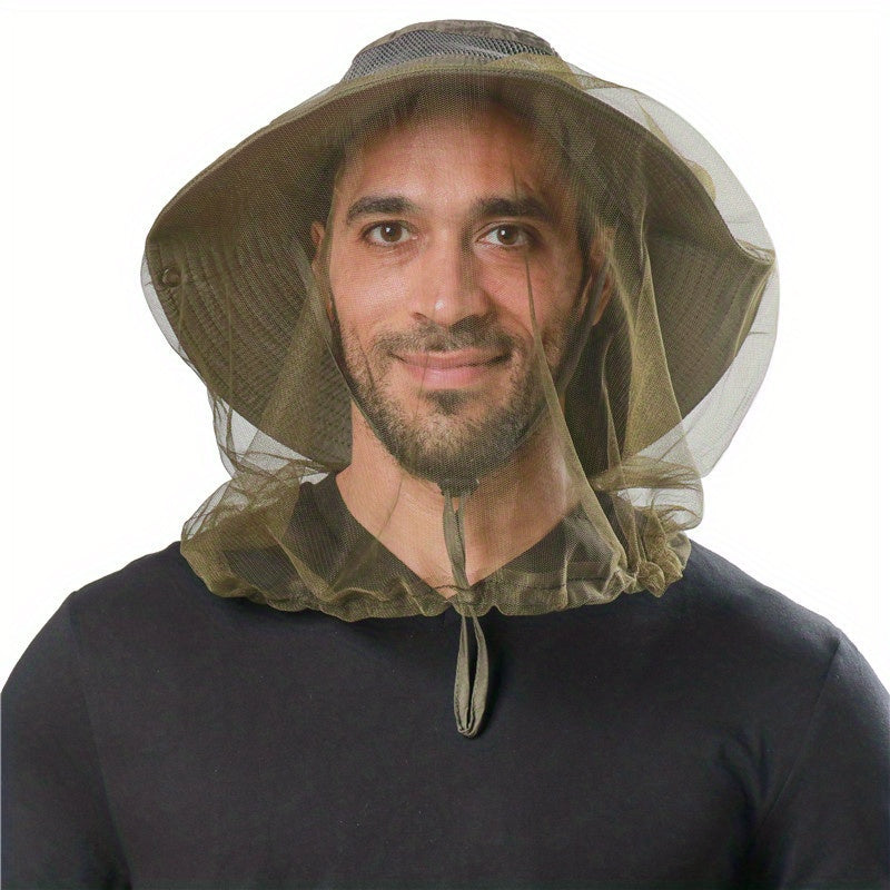 Outdoor Mesh Anti Mosquito Hat Sunscreen Quick Drying Bucket Hat for Men