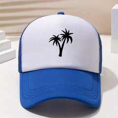 Coconut Tree Print Mesh Baseball Cap for Men