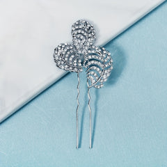 Bridal Rhinestone U Shaped Hairpin Hair Accessories Leaf Rhinestone Insert Pin