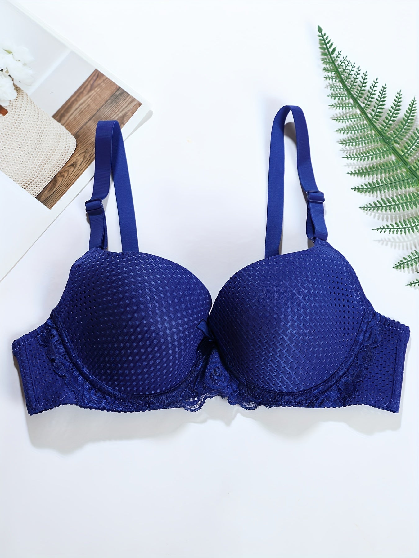 Lace Push Up Bra with Bow Tie