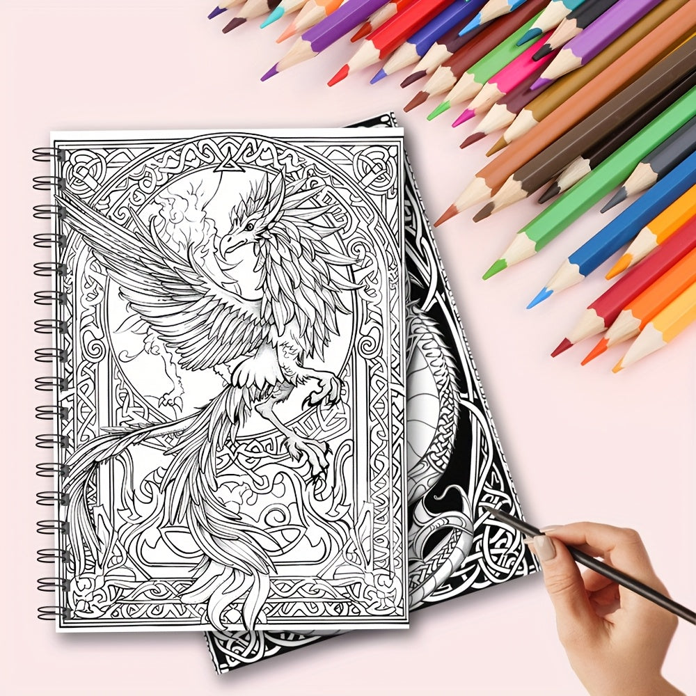 Dragon Coloring Book for Adults 20 Pages Patterns DIY Painting Stress Relief