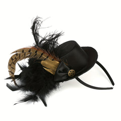 Feather Top Party Hat with Headband