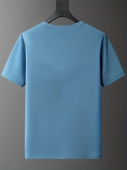 Men's Burnt Out Letter Print T-shirt for Summer