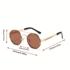 Men's Steampunk Round Sunglasses Retro Style Hip Hop