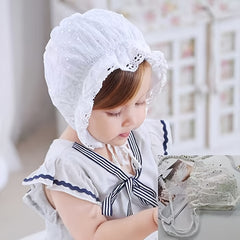 Baby Girls Lace Edged Sun Hat for Summer Outdoor Protection
