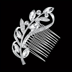 Silvery Rhinestone Hair Comb Crystal Insert Comb Bridal Head Jewelry Decoration