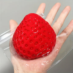 3PCSTPR Strawberry Stress Relief Squeezing Toy Soft Silicone Texture DIY Home