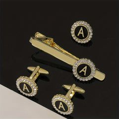 Men's Zirconia Initial Letter Tie Clip