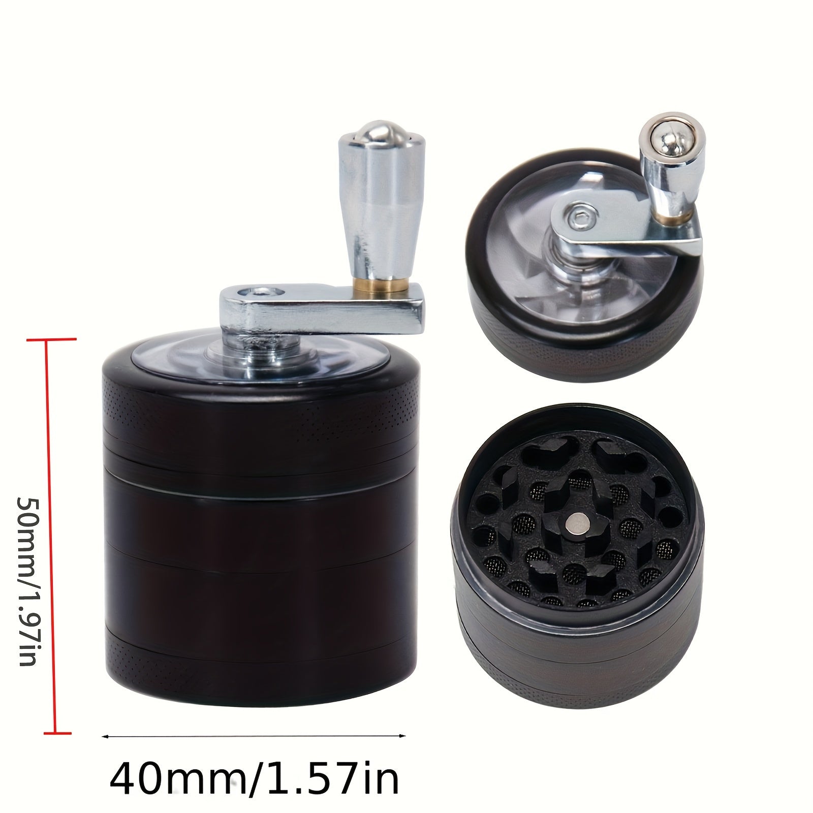 Portable Zinc Alloy Manual Grinder for Outdoor Use