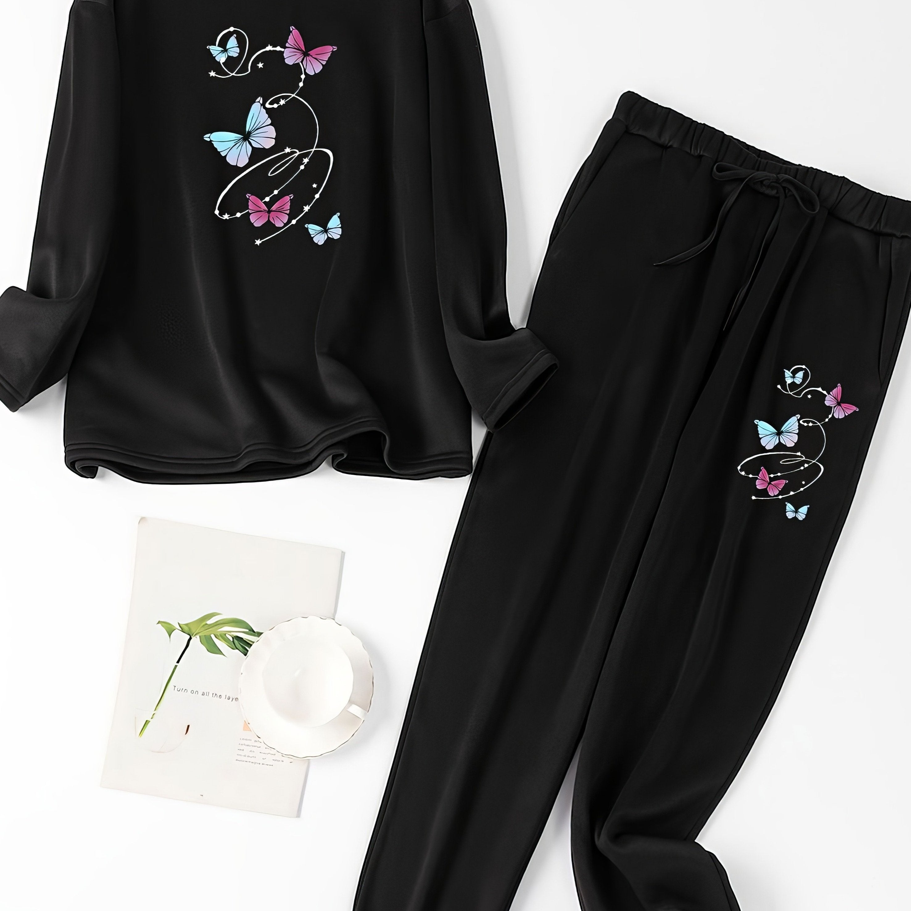 Butterfly Lounge Set Long Sleeve Tee & Joggers