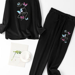 Butterfly Lounge Set Long Sleeve Tee & Joggers