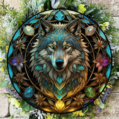 3D Wolf Stained Glass Window Hanging Art Pendant - Halloween Christmas Gift