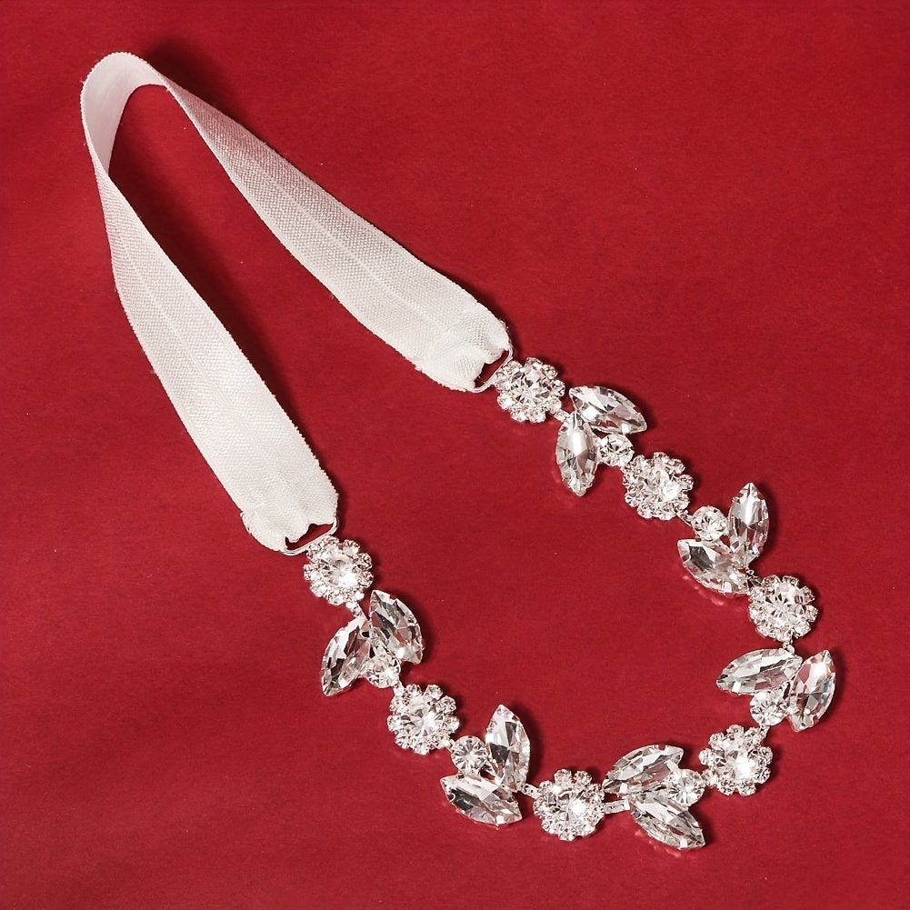 Bridal Garter Thigh Chain Gemstone Cluster Stretchy Belt