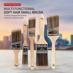 5pcs Angled Paint Brush Set Wooden Handle Stainless Ferrule