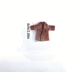 1 Pc Plaid Jacket for Dolls OB11 Coat Holiday Christmas Dress