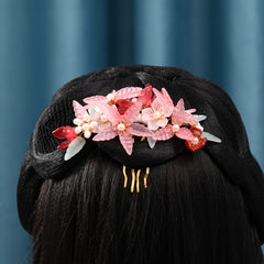 Antique Flower Pearl Hair Comb Cheongsam Hairpin Accessories