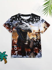 Boys' Dino Graphic T-Shirt for Summer Fun
