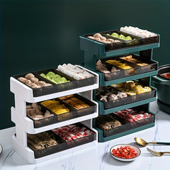 3-Tier Detachable Plastic Kitchen Shelf w/ Dividers