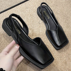 Women's Square Toe Flat Slip On Slingback Shoes