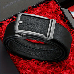 Men's Leather Belt with Automatic Buckle