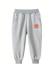 Girls' Flower Graphic Sweatpants Jogger Pants with Pockets