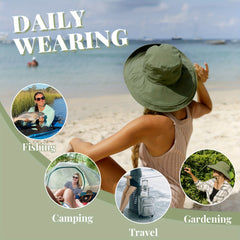 Wide Brim Sun Hat Outdoor UV Protection Bucket Hat