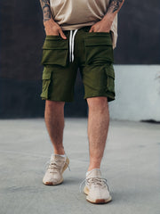 Men's Drawstring Cargo Shorts with Pockets