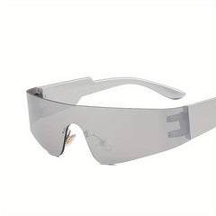 Y2K Rimless Sunglasses Flat Top Cyberpunk Eyewear
