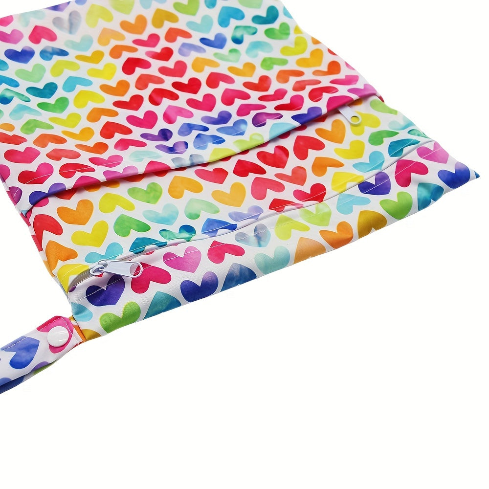 Hearts Prints Wet Bag for Baby Cloth Diapers & Pump