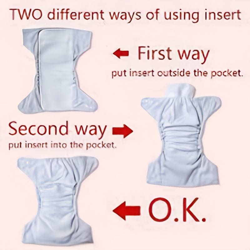 3pcs Reusable Cloth Diapers For Girls Boys Adjustable Washable Nappy