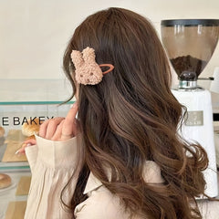 Kids Plush Rabbit Hair Clip - Cute Hair Accessory