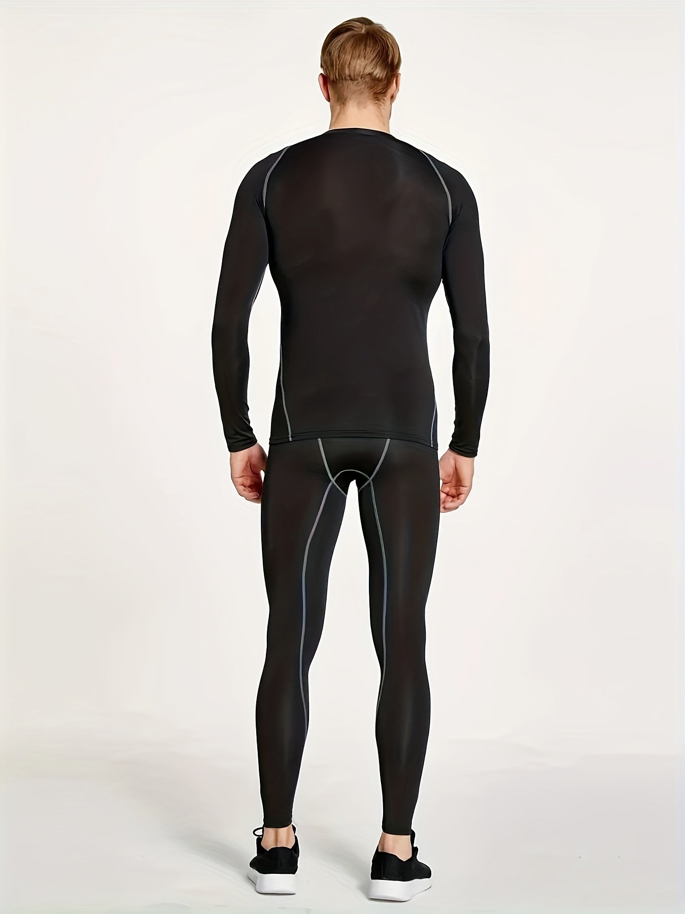 Men's Athletic Tracksuit Skinny Fit Long Sleeve Jersey And Stretch Leggings