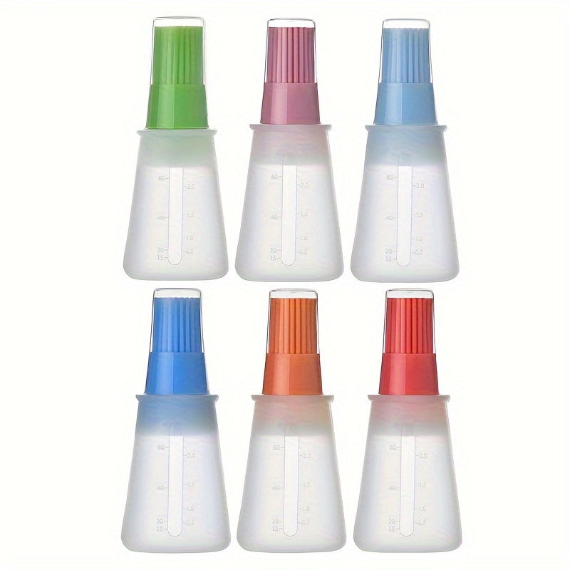 2pcs Silicone Bottle Brushes with Lid - Heat Resistant, Space-Saving