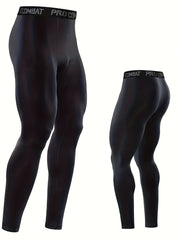 Men's Sports Leggings Active High Stretch Compression Pants
