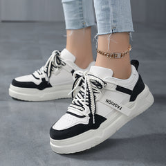 Women's Chunky Sneakers Faux Leather Non Slip Shoes for Outdoor Sports