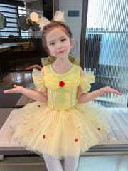 Cotton Cold Shoulder Ballet Leotard Tutu Dance Suit