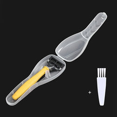 Portable Travel Razor Protector with Hard Case & Cleaning Brush