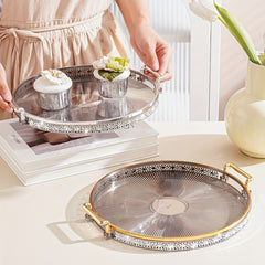 Modern Decorative Striped Plastic Breakfast Tray