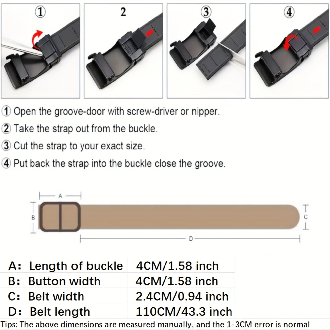 Double Layered Circular Needle Buckle Belt