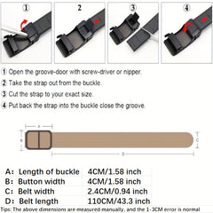 Double Layered Circular Needle Buckle Belt